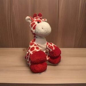 Ty Pluffies Kisser the Giraffe Red & White Stuffed Animal Toy 2007 8" Tags